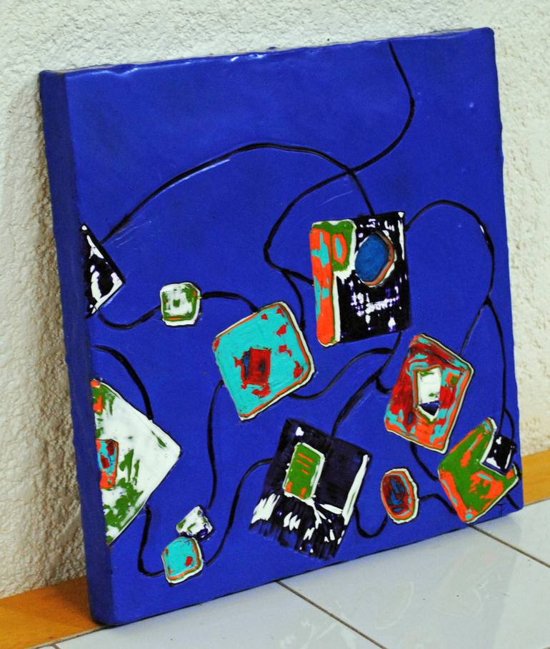 Original Abstract Geometric Painting by Tera Fujan