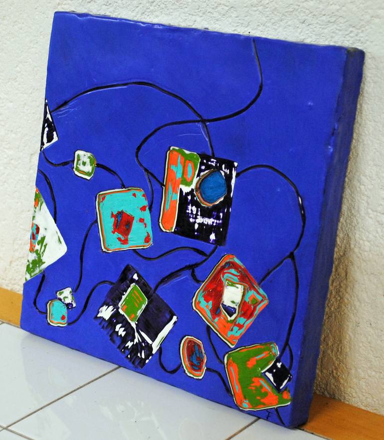 Original Abstract Geometric Painting by Tera Fujan