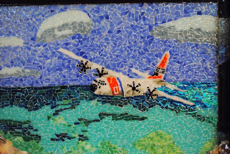 Original Impressionism Airplane Mixed Media by Tera Fujan