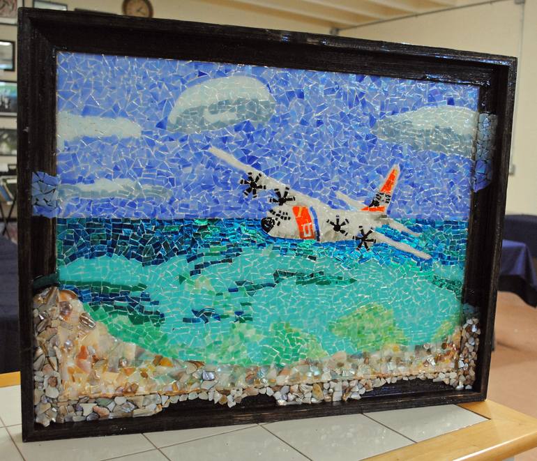 Original Impressionism Airplane Mixed Media by Tera Fujan