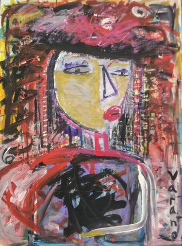 Original abstract lady portrait by Patrice Varano thumb