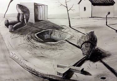 Original Surrealism Landscape Drawings by Rudolf Janák