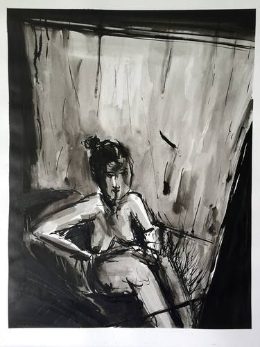Print of Expressionism Nude Drawings by Rudolf Janák