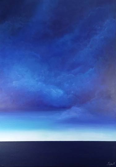 Original Minimalism Seascape Paintings by Sofia Nikolaou