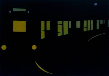 Original Minimalism Train Paintings by Luis Colucci