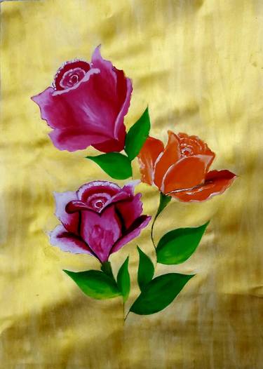 Original Fine Art Floral Paintings by nikita t