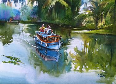 Original Impressionism Water Painting by Gulshan Achari