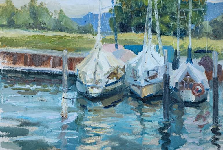 Original Impressionism Landscape Painting by Anna Shesterikova