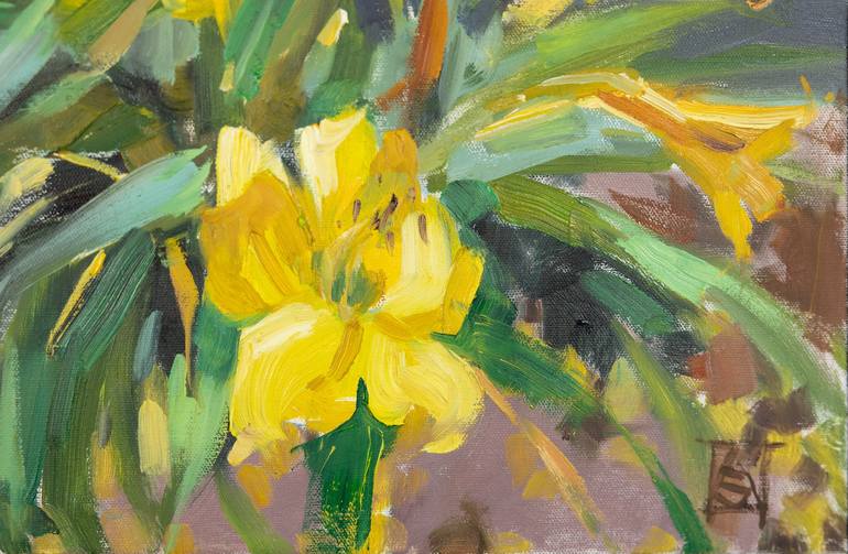 Original Impressionism Floral Painting by Anna Shesterikova