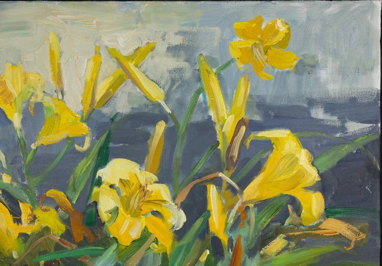 Original Impressionism Floral Painting by Anna Shesterikova