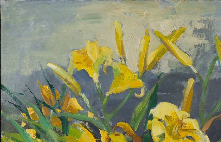 Original Impressionism Floral Painting by Anna Shesterikova