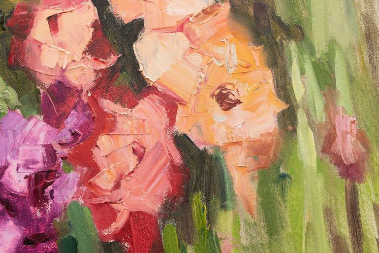 Original Impressionism Floral Painting by Anna Shesterikova