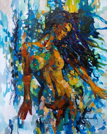 Print of Figurative Nude Paintings by Anna Shesterikova