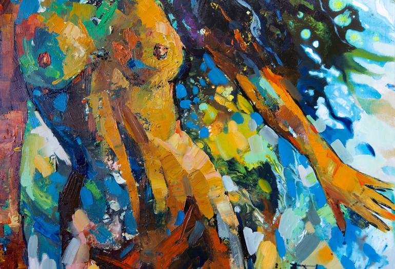 Original Figurative Nude Painting by Anna Shesterikova