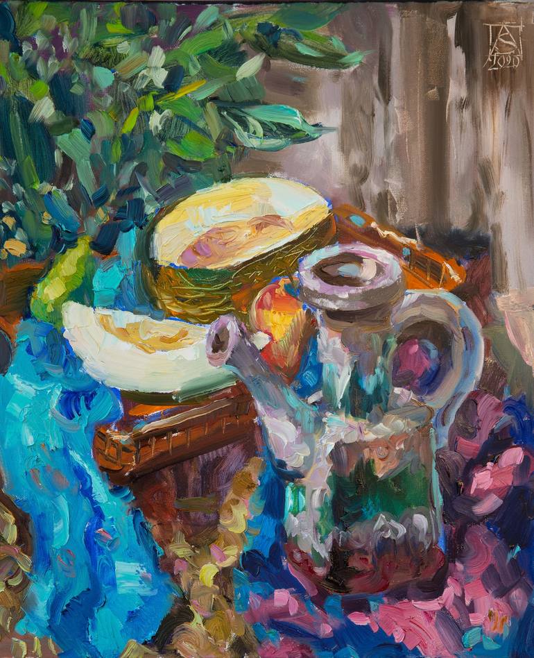 Oriental Still Life Painting by Anna Shesterikova | Saatchi Art