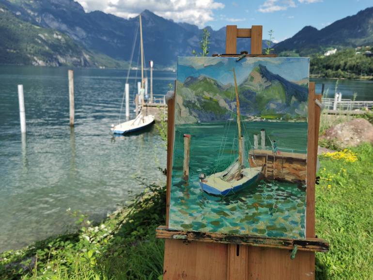 Original Impressionism Landscape Painting by Anna Shesterikova