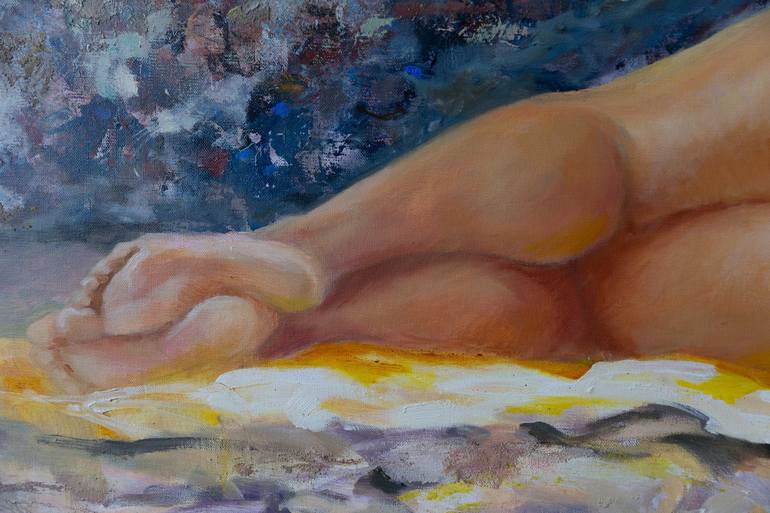 Original Figurative Nude Painting by Anna Shesterikova