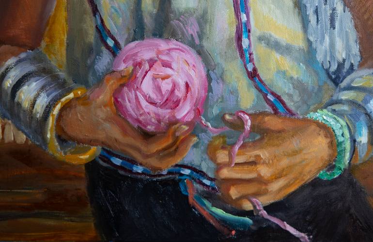 Original Post-impressionism People Painting by Anna Shesterikova