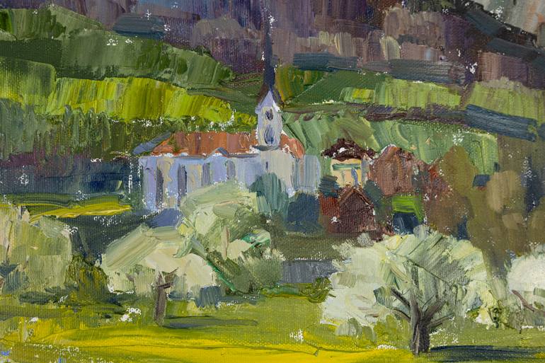 Original Post-impressionism Landscape Painting by Anna Shesterikova