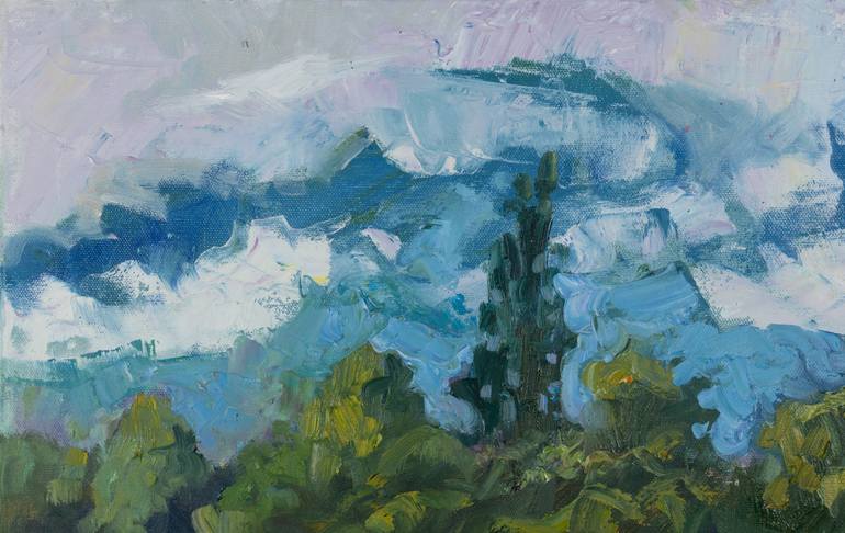 Original Post-impressionism Landscape Painting by Anna Shesterikova