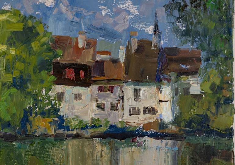 Original Post-impressionism Landscape Painting by Anna Shesterikova