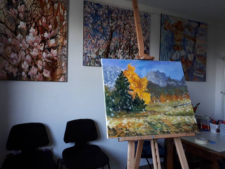 Original Impressionism Landscape Painting by Anna Shesterikova