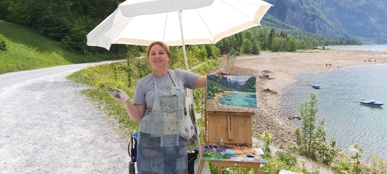Original Impressionism Landscape Painting by Anna Shesterikova