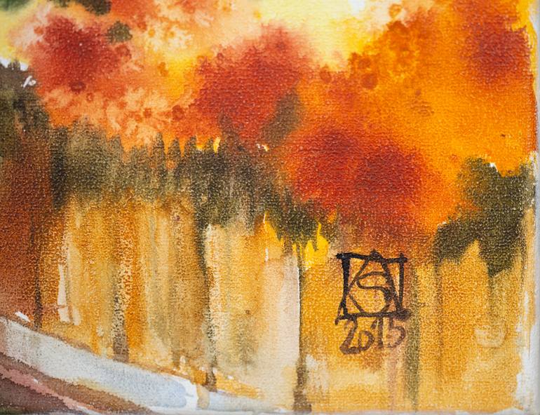 Original Post-impressionism Landscape Painting by Anna Shesterikova