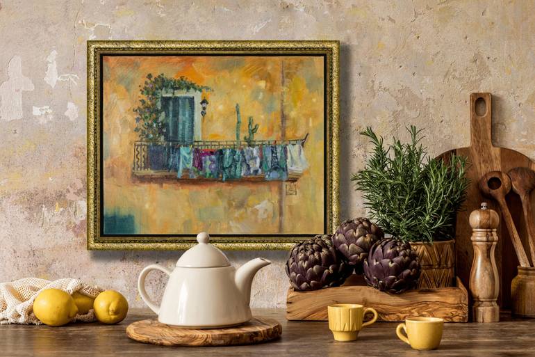 Original Post-impressionism Cities Painting by Anna Shesterikova