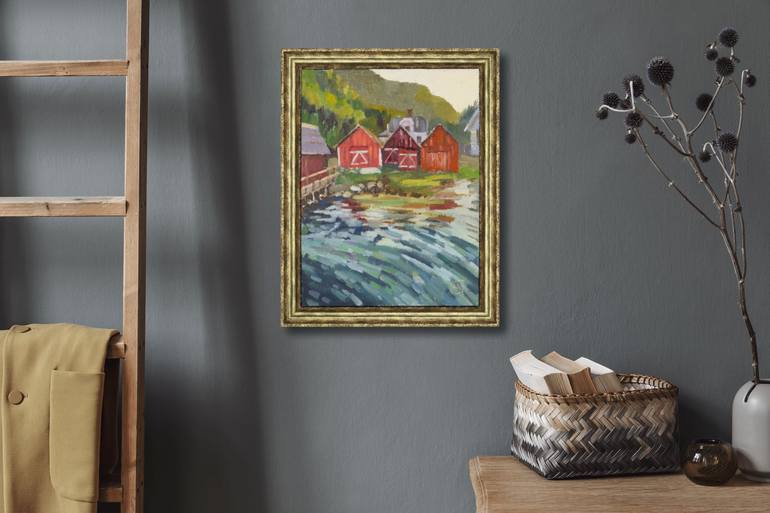 Original Post-impressionism Landscape Painting by Anna Shesterikova