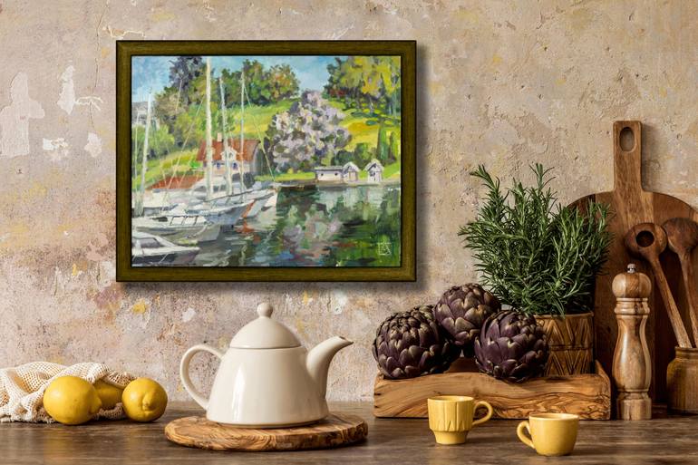 Original Post-impressionism Landscape Painting by Anna Shesterikova