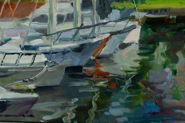 Original Post-impressionism Landscape Painting by Anna Shesterikova