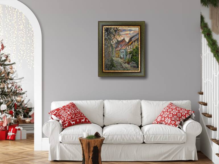 Original Post-impressionism Cities Painting by Anna Shesterikova