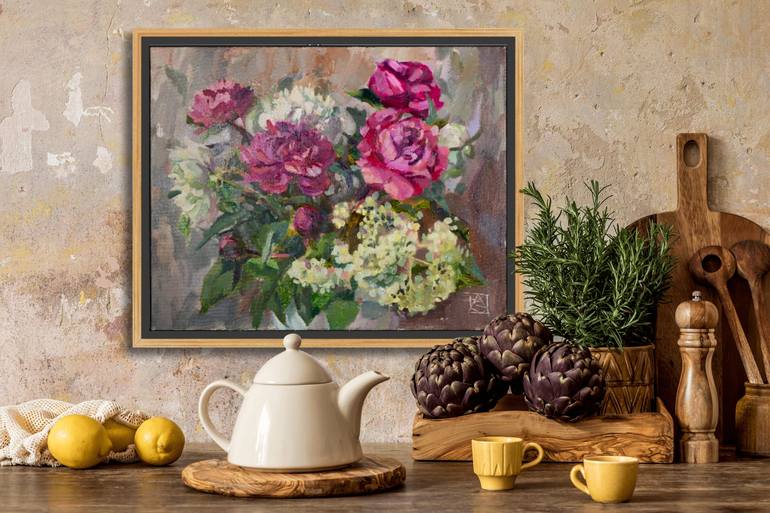Original Post-impressionism Floral Painting by Anna Shesterikova