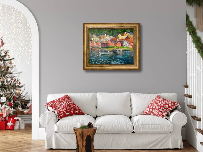 Original Post-impressionism Landscape Painting by Anna Shesterikova