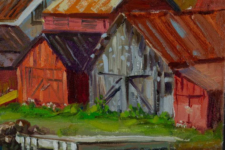 Original Post-impressionism Landscape Painting by Anna Shesterikova