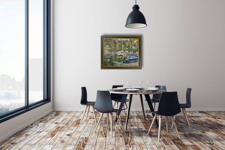 Original Post-impressionism Landscape Painting by Anna Shesterikova