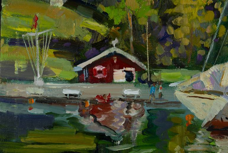 Original Post-impressionism Landscape Painting by Anna Shesterikova