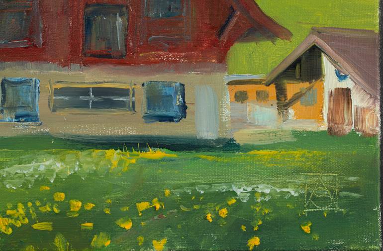 Original Post-impressionism Landscape Painting by Anna Shesterikova