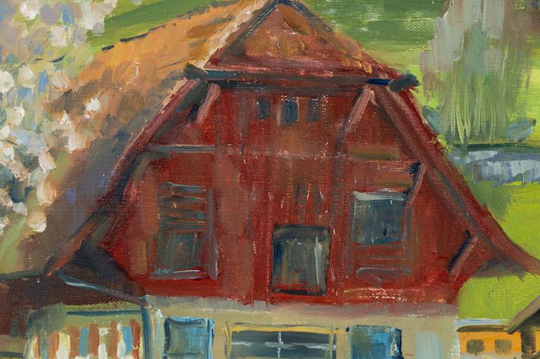 Original Post-impressionism Landscape Painting by Anna Shesterikova