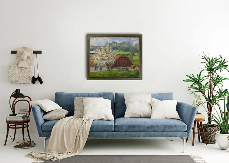 Original Post-impressionism Landscape Painting by Anna Shesterikova