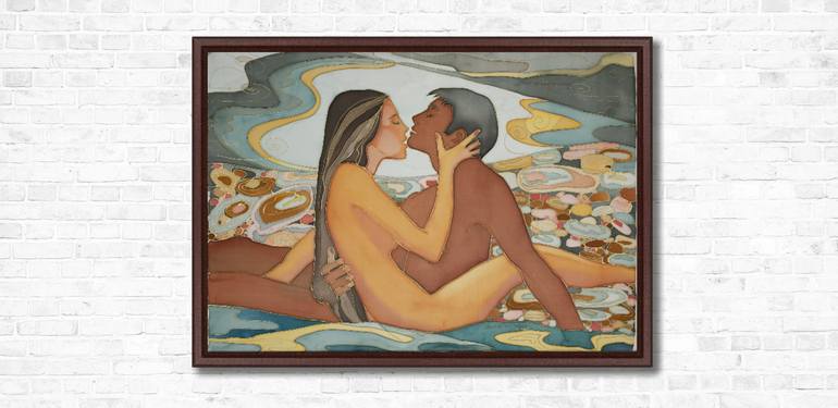 Original Expressionism Nude Painting by Anna Shesterikova