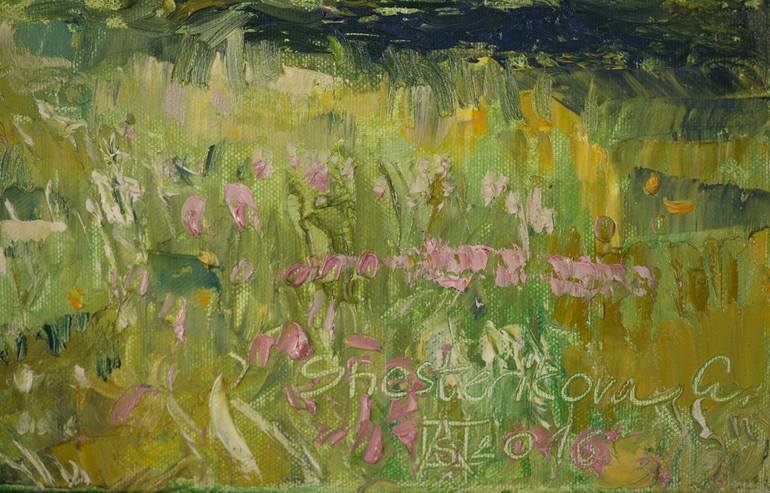 Original Post-impressionism Landscape Painting by Anna Shesterikova