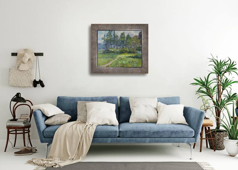 Original Post-impressionism Landscape Painting by Anna Shesterikova