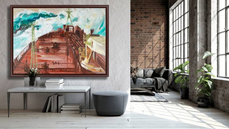 Original Post-impressionism Ocean Painting by Anna Shesterikova