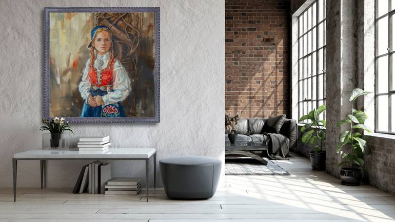 Original Expressionism People Painting by Anna Shesterikova