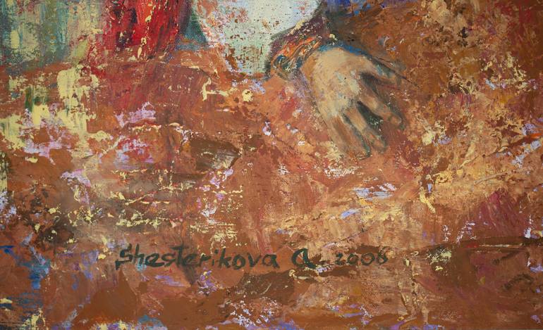 Original Post-impressionism Religion Painting by Anna Shesterikova