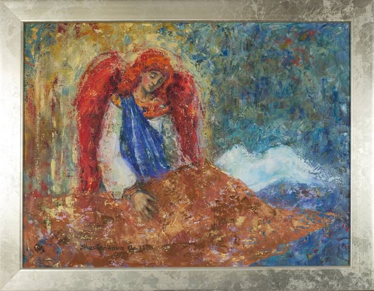 Original Post-impressionism Religion Painting by Anna Shesterikova