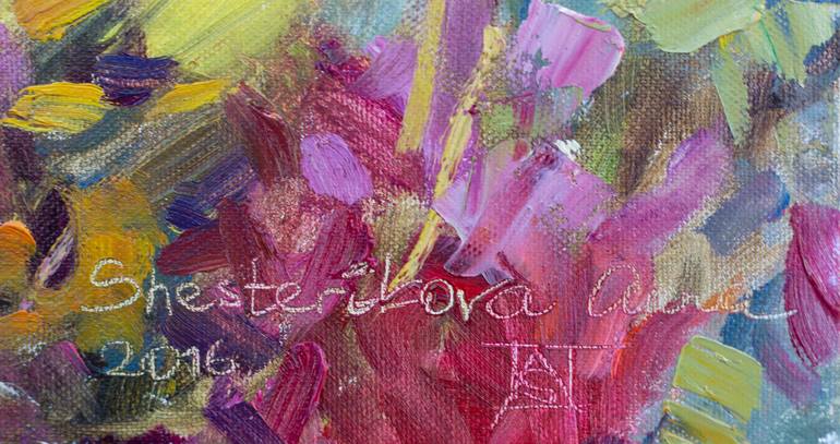 Original Post-impressionism Floral Painting by Anna Shesterikova