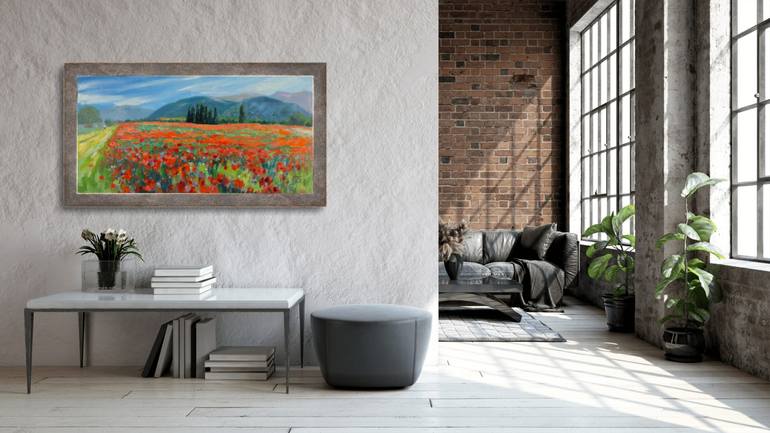 Original Post-impressionism Landscape Painting by Anna Shesterikova